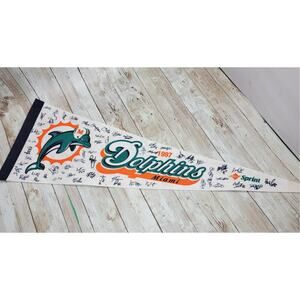1997 Miami Dolphins Vintage Team Faux Auto 26" Pennant New Old Stock